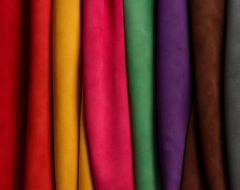 Italian Suede | Genuine Cowhide Leather for Leathercraft, Bags, Wallets, Shoes & Accessories - Small Sheets