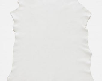 White Italian Genuine Goat Lining Leather – Soft Thin Leathercraft Material - Made in Italy