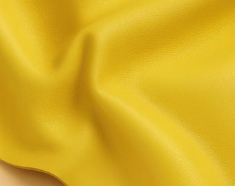 Yellow Italian Leather Hide – Smooth Chrome Tanned Cowhide (1.5mm) - Large Panel