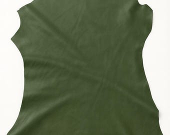 Olive Green Italian Genuine Goat Lining Leather – Soft Thin Leathercraft Material - Made in Italy