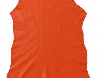 Orange Italian Genuine Goat Lining Leather – Soft Thin Leathercraft Material - Made in Italy
