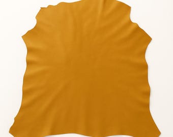 Mustard Yellow Italian Genuine Goat Lining Leather – Soft Thin Leathercraft Material - Made in Italy