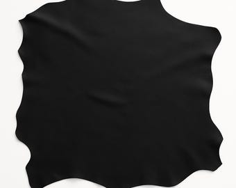 Black Italian Genuine Goat Lining Leather – Soft Thin Leathercraft Material - Made in Italy