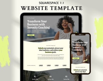 Plantilla de sitio web de Squarespace 7.1 - Coach de vida / Terapeutas / Oradores / Gestores de redes sociales / Emprendedores / Portafolio - Plantilla de sitio web