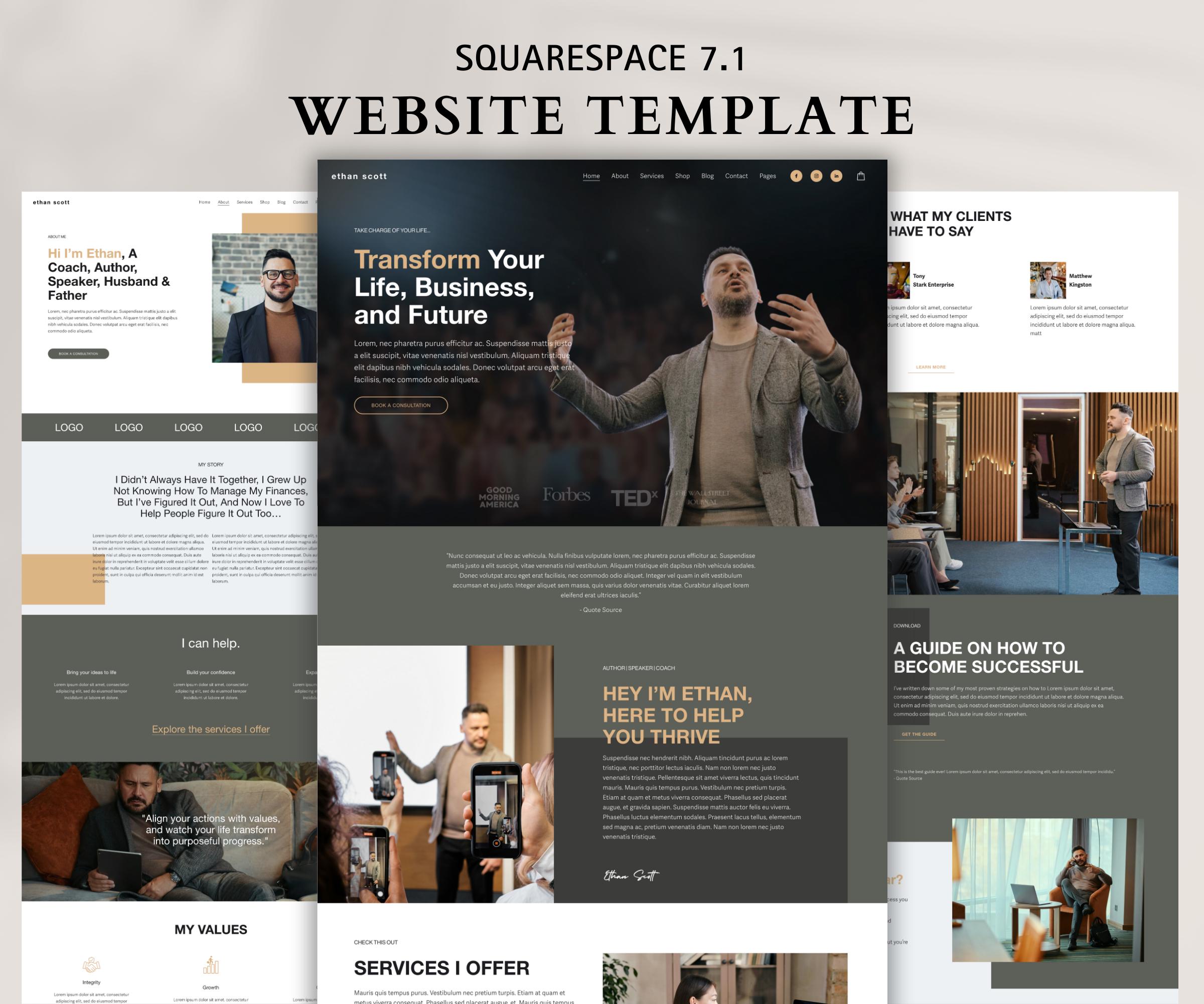 Squarespace Website Template 7.1 -life Coach/therapist/speakers/social ...