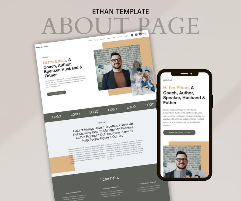 Squarespace Website Template 7.1 -Life Coach/Therapist/Speakers/Social Media Manager/ Entrepreneur/Personal Portfolio - Website Template image 2