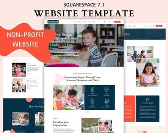 Bright Minds Non-Profit Squarespace Website Template | Charity Website | Squarespace Theme 7.1 | Drag and Drop Editor - Website Template