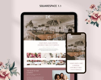 Squarespace Website Template 7.1 | Event Planner Website | Wedding Planner Website | Event Designer Website | Party Planner Website