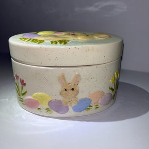 Easter Bunny Candy/Trinket Dish w/Lid - VTG