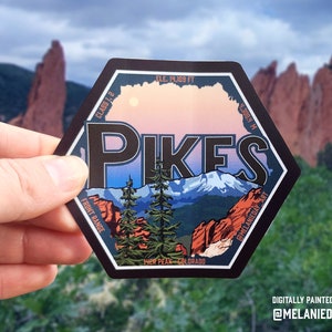14er Peak Sticker: Pikes Peak • Highest Quality, Bubble Free, Waterproof, Dishwasher Safe • Great for Water Bottles