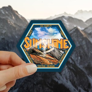 Sunshine Peak Colorado 14er Peak Sticker • High Quality Weatherproof