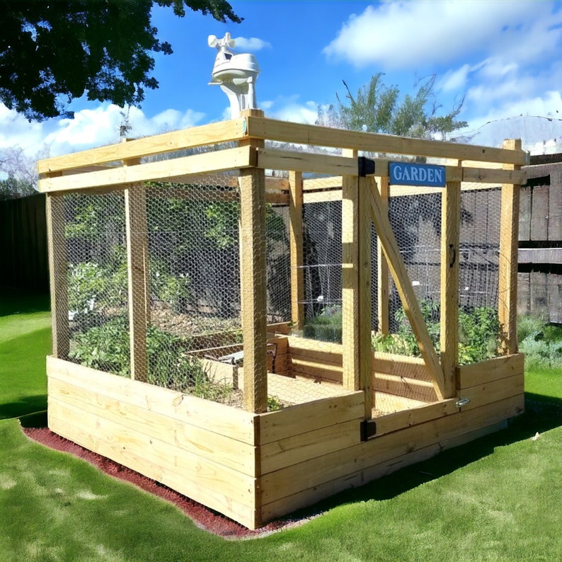 Raised Garden Bed With Deer Fence Plans, DIY Raised Garden Bed, Raised