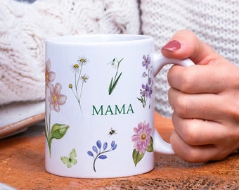 Botanical Floral Mug For Mum, Mother's Day Gift, Gardener Gift, Mug For Mum, Gift for Mom, Birthday Present, Gift for Her, Watercolour