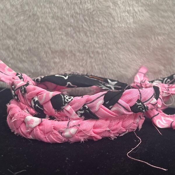 Hot pink bandana bracelet/ankle men’s/women’s 100 percent cotton