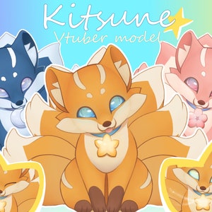 Kitsune Magical fox Vtuber pet - Customizable Vtuber - Live2D avatar