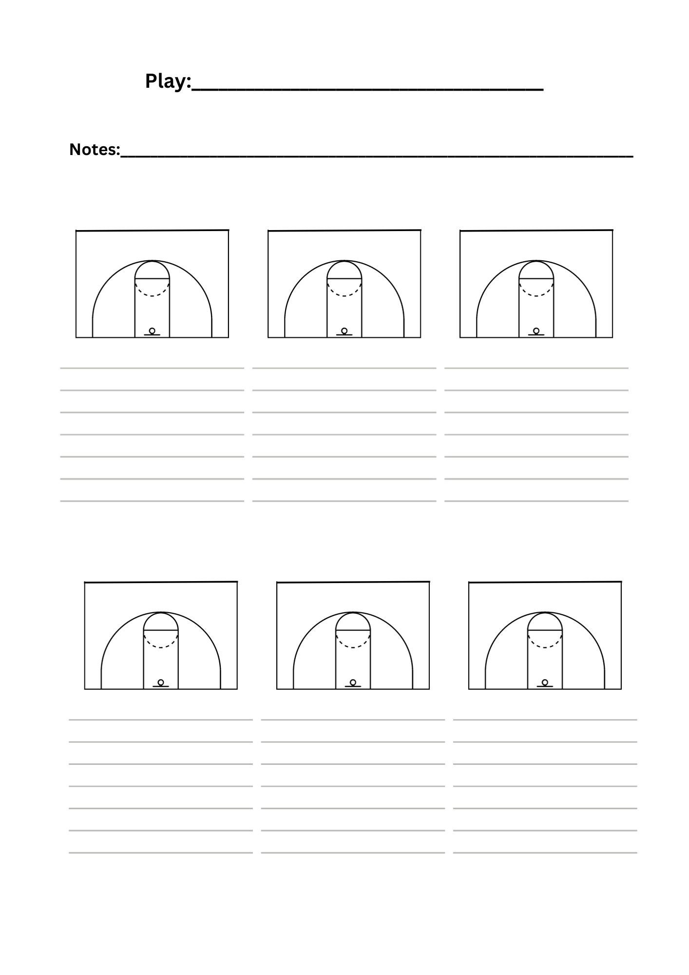 Basketball Playbook Blank - Etsy