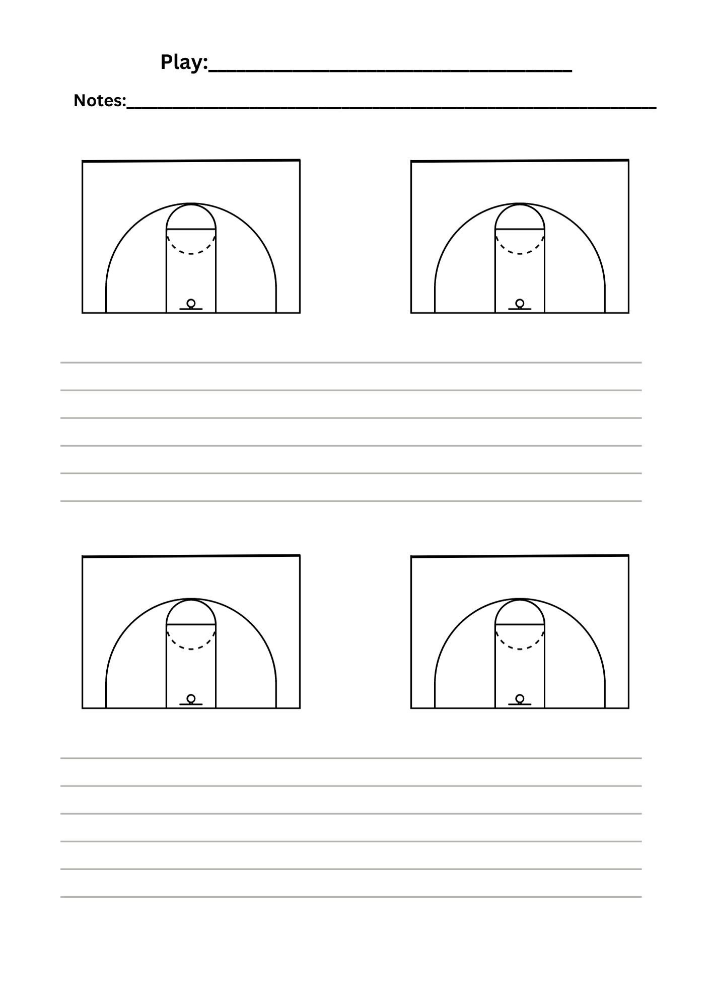 Basketball Playbook Blank Etsy