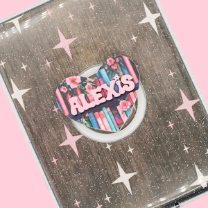 NEW! Book Lover Kindle & Phone Personalized Heart Nameplate