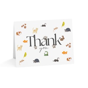 Bedankkaarten huisdierthema, schattige dierenkaarten voor dierenliefhebbers, bedankbriefjes, dierenwaardering, bedankkaart babyshower