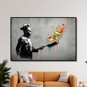 Chef Canvas Print: Culinary Street Art for Kitchen Decor