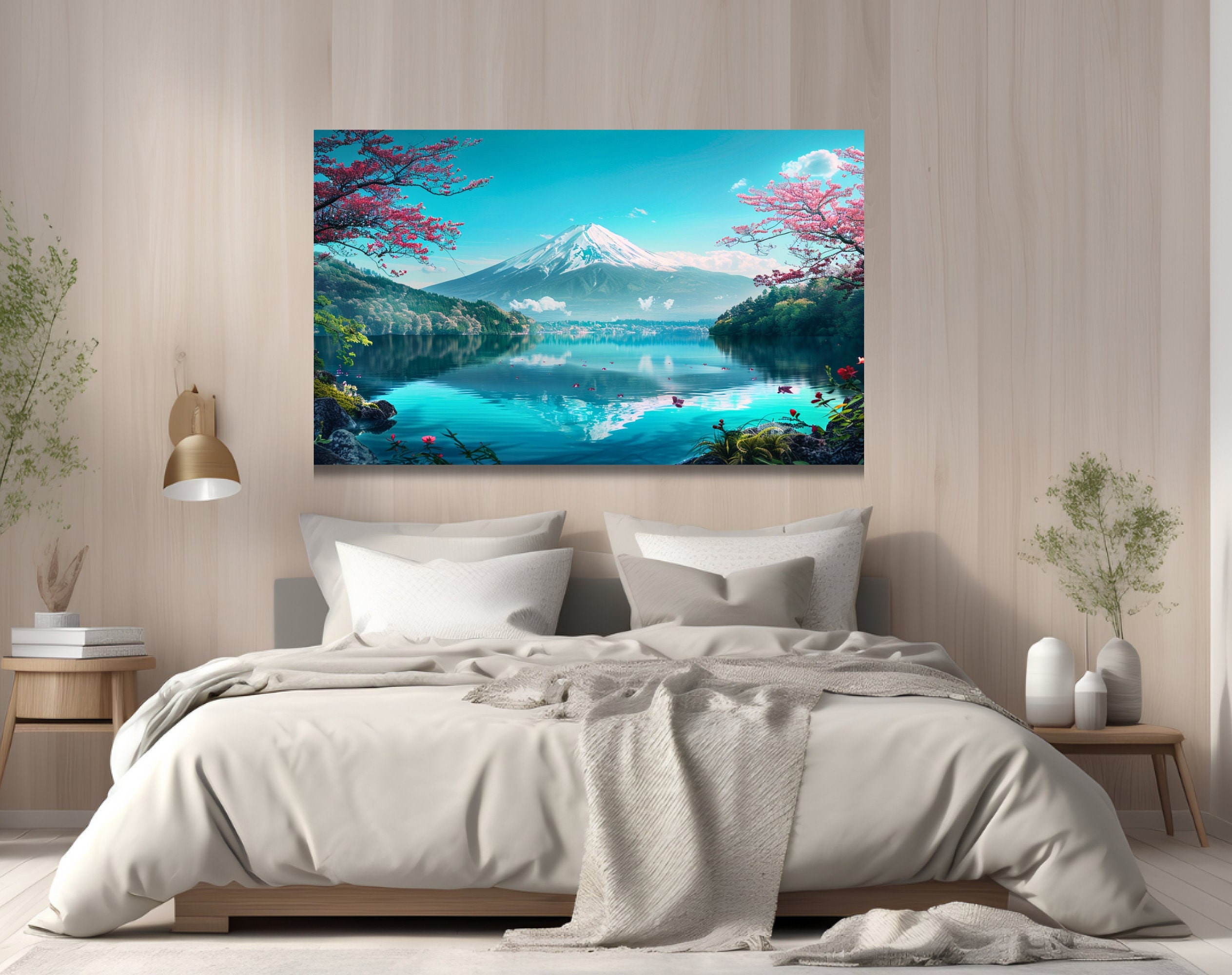 Mount Fuji Canvas Wall Art: Japanese Mountain Landscape Painting - Etsy