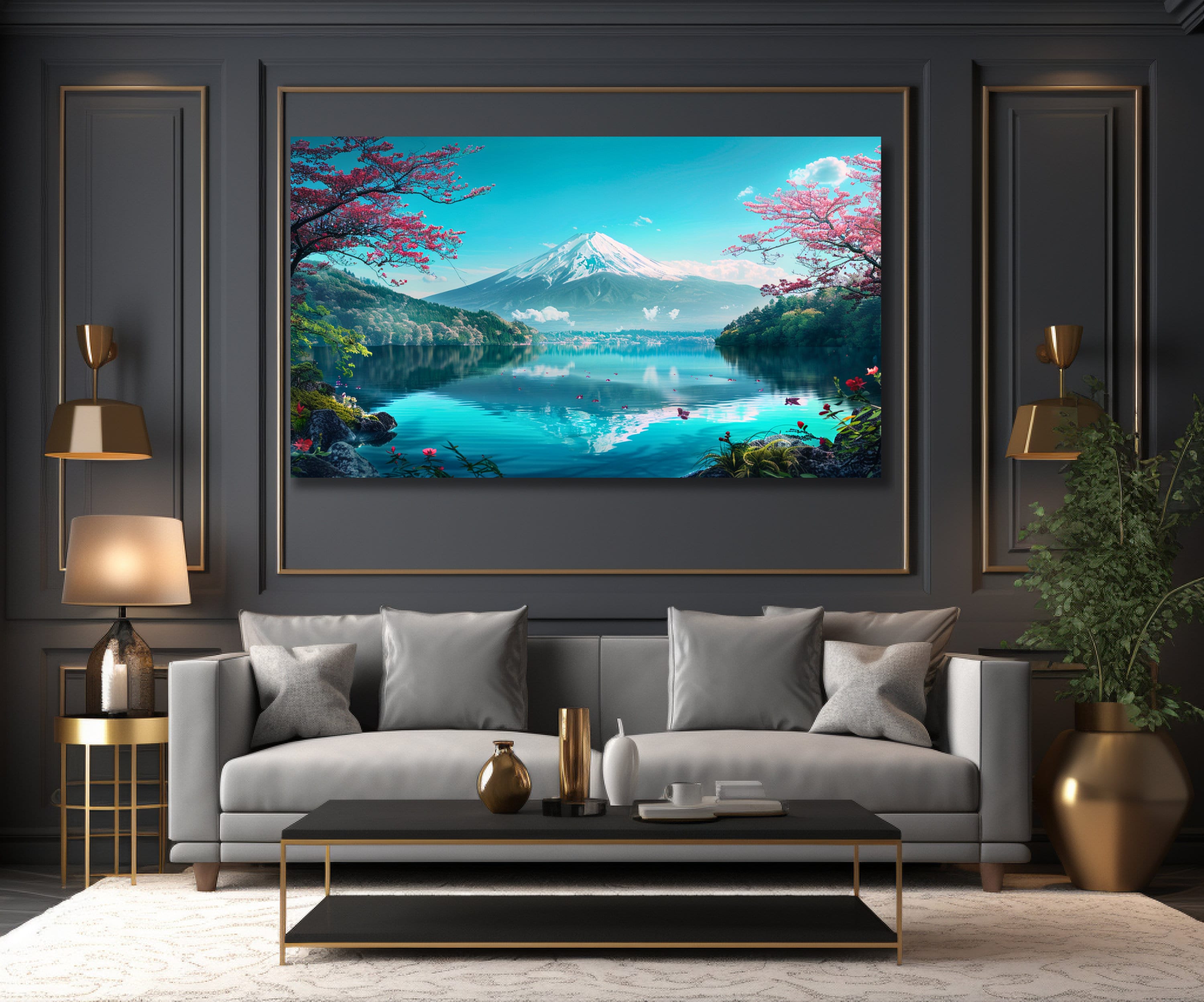 Mount Fuji Canvas Wall Art: Japanese Mountain Landscape Painting - Etsy