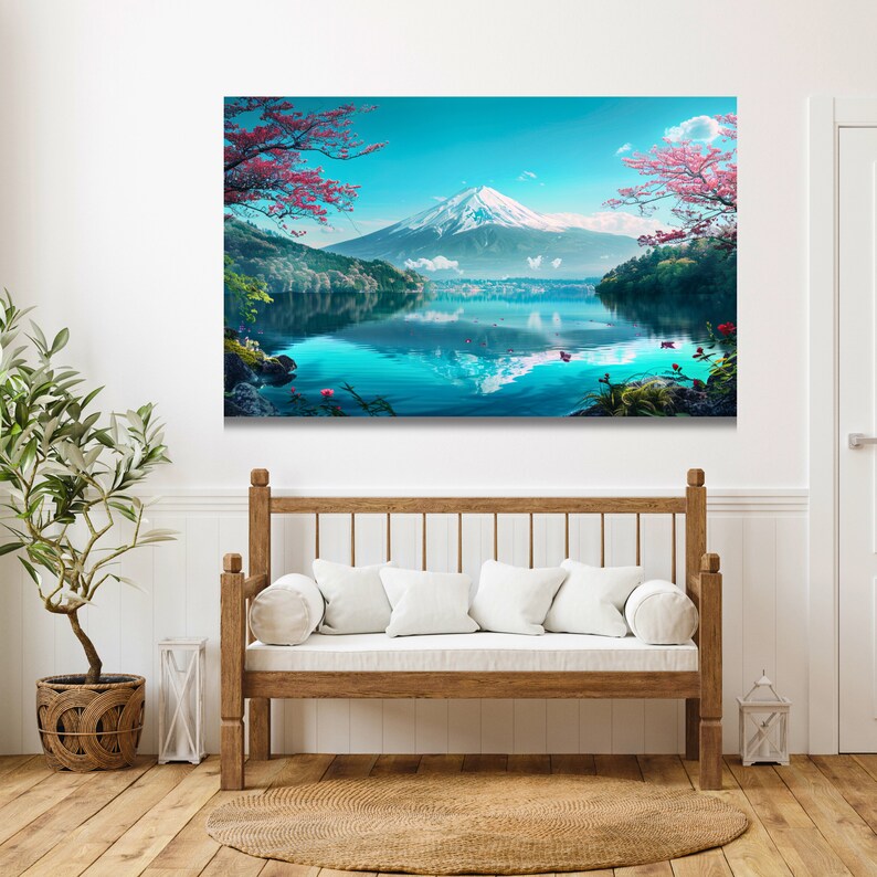 Mount Fuji Canvas Wall Art: Japanese Mountain Landscape Painting - Etsy