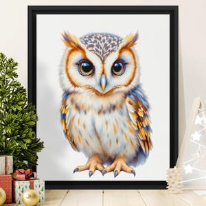 Kids Room Wall Art, Cute Owl Animal Nursery Decor, Woodland Creature Canvas Art, Children Room Decoration, Gift for Boys & Girls