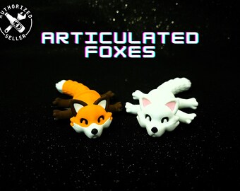 Adorable 3D Printed Articulating Fox - Multicolored Flexible Sculpture - Flexible Fidget Toy - McGuyBeer