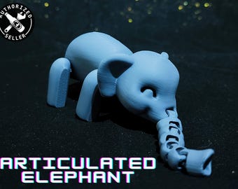 Adorable 3D Printed Articulating Elephants - Multicolored Flexible Sculpture - Flexible Fidget Toy - McGuyBeer
