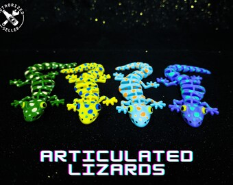 3D Printed Articulating Lizard - Super Flexible Multicolored Sculpture - Flexible Fidget Toy - McGuyBeer