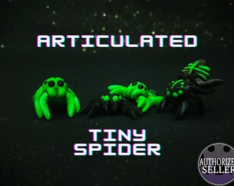 Articulated Tiny Spider - 3D Printed - Flexible Fidget Toy - Cinderwing 3D