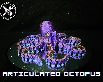 Articulated Octopus - 3D Printed - Multicolored Flexible Sculpture - Flexible Fidget Toy - McGuyBeer