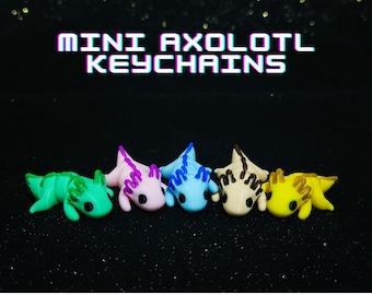 Mini Axolotl Keychains - 3D Printed - Zou3D - Minecraft color Inspired