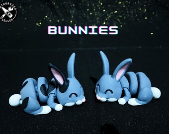 Adorable 3D Printed Articulating Bunnies - Multicolored Flexible Sculpture - Flexible Fidget Toy - McGuyBeer