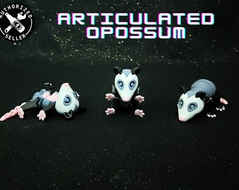 Adorable 3D Printed Articulating Opossum - Multicolored Flexible Sculpture - Flexible Fidget Toy - McGuyBeer