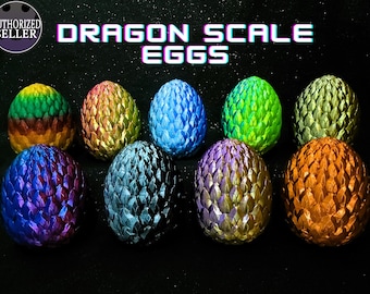Mini Dragon Scale Egg with Matching Dragon Keychain - 3D Printed - Fidget Toy for Flexible and Articulated Dragons - Cinderwing 3D
