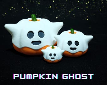 Halloween Pumpkin Ghost Figurines - 3D Printed - Overture - Multicolored