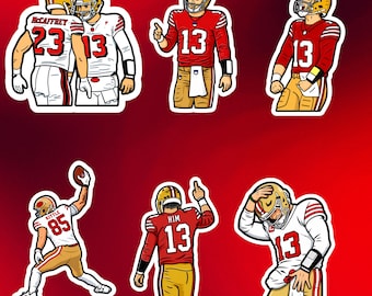 San Francisco 49ers players vinyl stickers for gifts 49er fans football fans