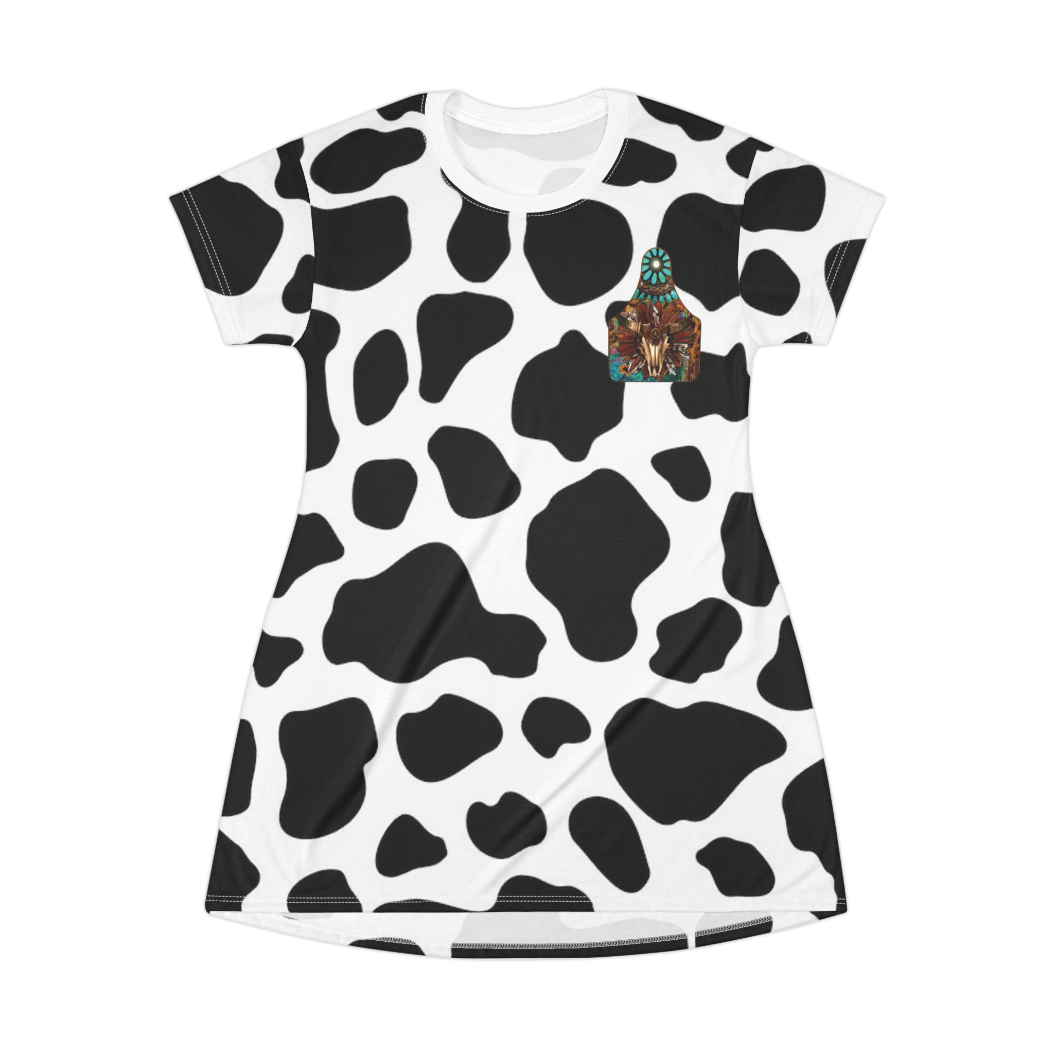 cow print shirt dress Kali Cow Print Mini Dress or Tunic