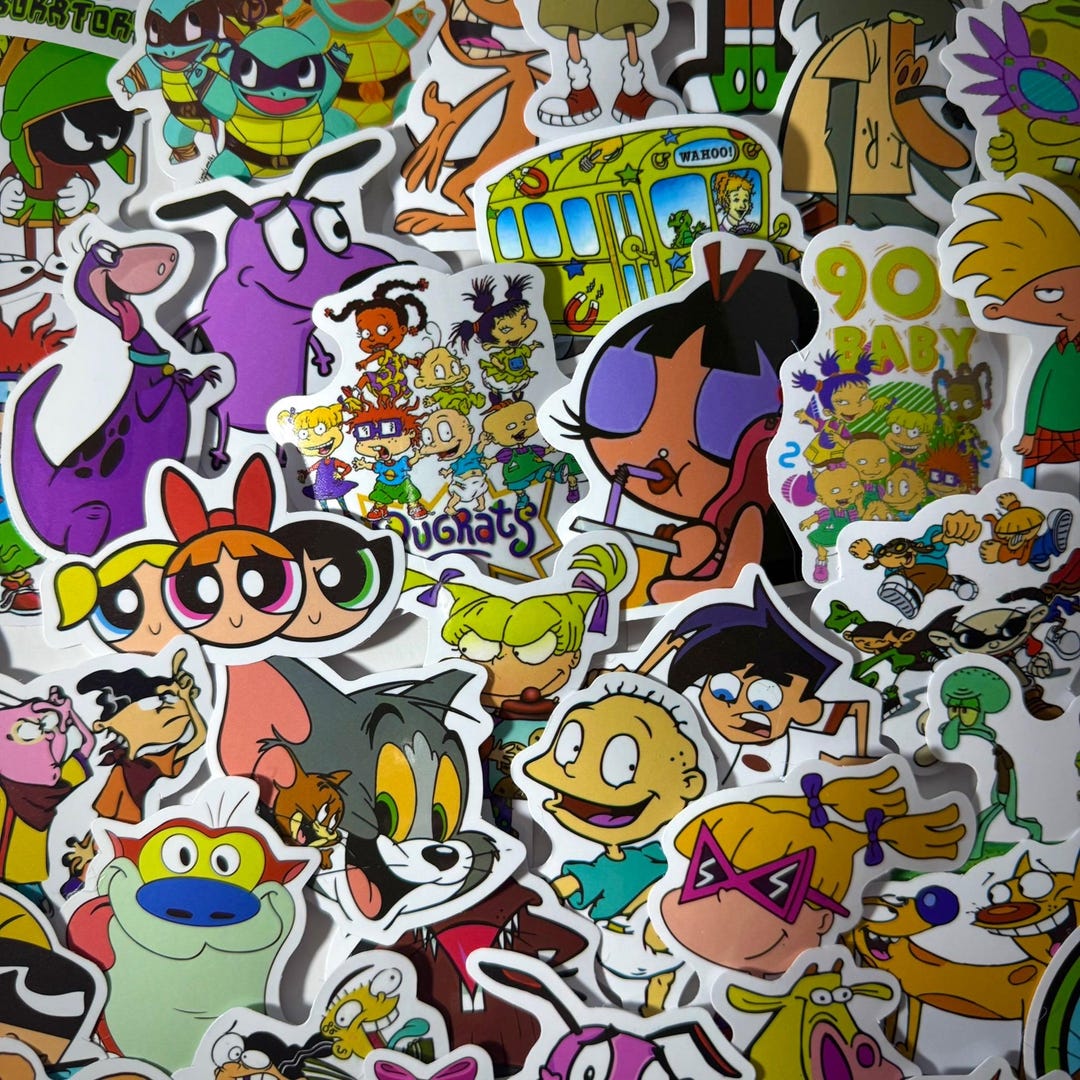 100+ Random 90s Cartoon Sticker Pack | Assorted Nostalgic TV Show ...