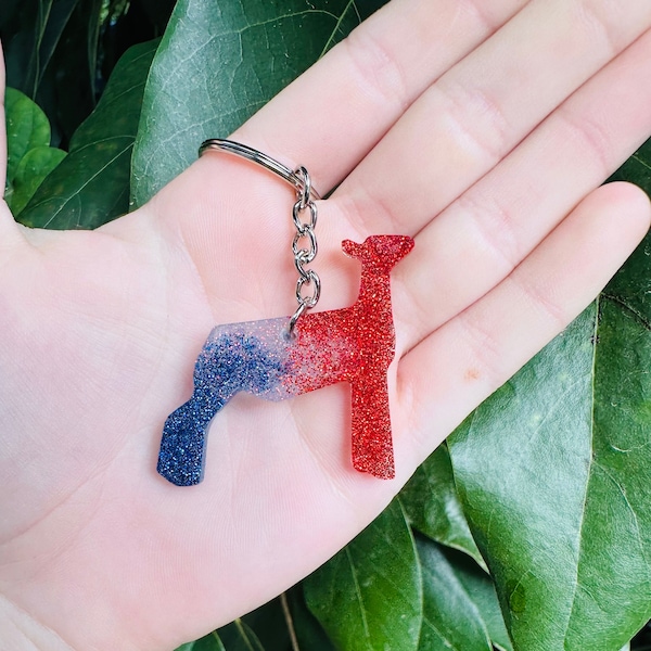 Red White and Blue Show Lamb Keychain / Sheep keychain / Market Lamb Keychain / American Keychain / 4H buyer gift / County Fair Prize