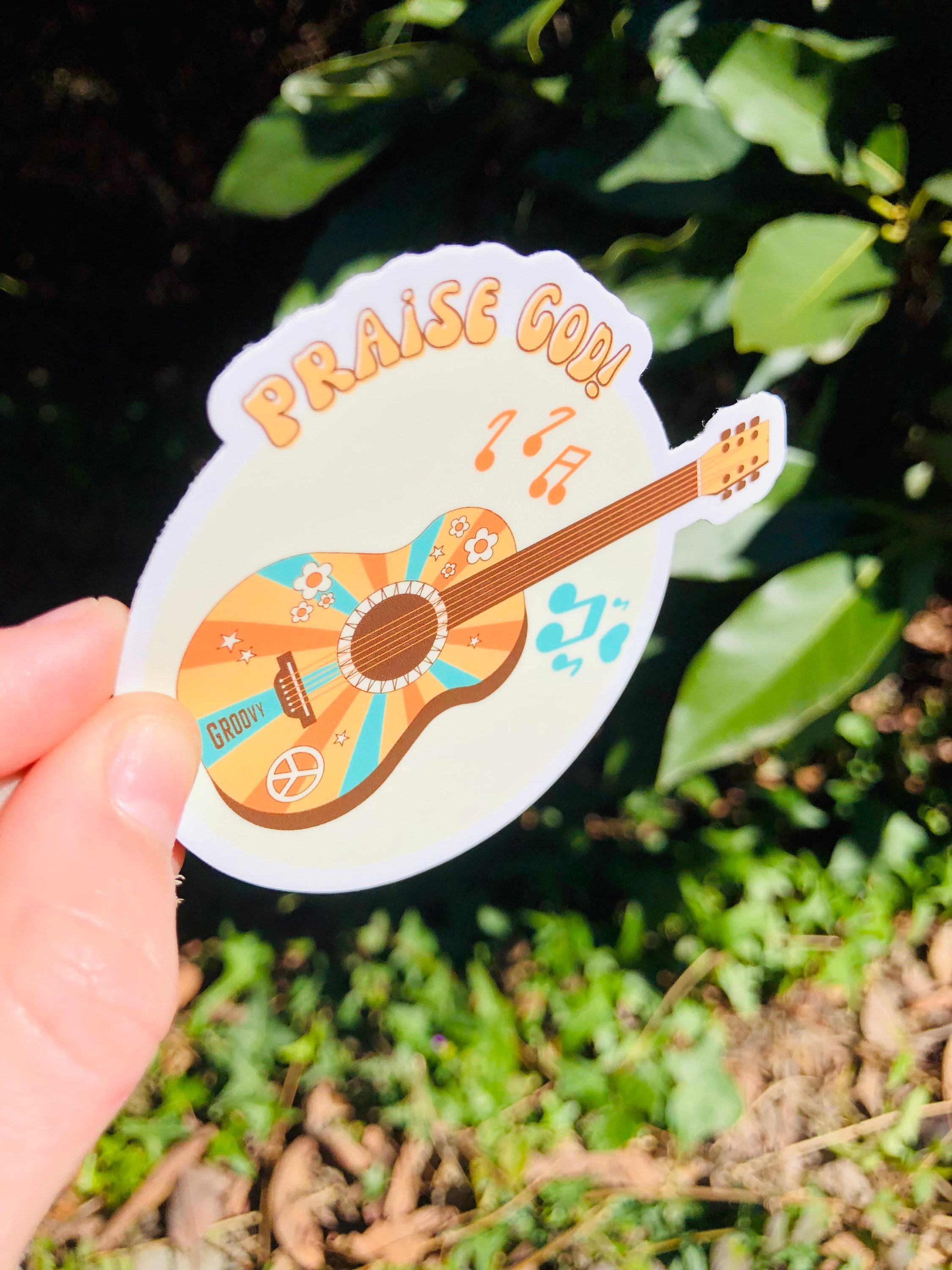 Praise God! Guitar Sticker / Bible Verse Sticker / Christian Sticker ...