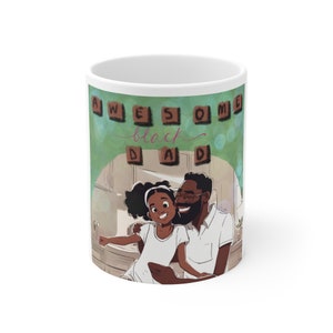Awesome Black Dad Mug, Beautiful Drinkware, Awesome Dad Coffee cup, Fathers Day Cup Gift, Best Dad Gift, Gift for Black Dads, Dope Black Dad