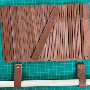 Leather Curtain Rod Loops, Leather Wall Hanger Loops, Rustic Curtain Rod Hangers, Leather Wall Hooks