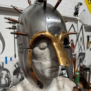 Anglo/Saxon Helmet in Tempered Steel, Hand Made Anglo/Saxon Helmet, Last Kingdom Helmet, Vikings Helmet, Uhtred’s Helmet, Ragnar’s Helmet