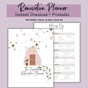 Moving Planner | Moving Checklist | Relocation Planner | Printable | Room Planner | Moving Binder | New Home | moving to-do list