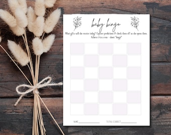 Baby Shower Bingo | Baby Shower Games | Baby Shower Activity | Baby Bingo Printable | Fun Baby Shower Game | Baby Bingo Template