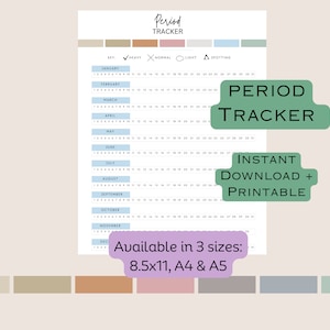 Period Tracker | Symptom Tracker | Period Journal | Period Symptom Tracking | Printable