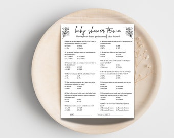 Baby Shower Trivia | Baby Shower Games | Baby Trivia Questions | Trivia Game | Instant Download | Baby Shower Activity | Printable